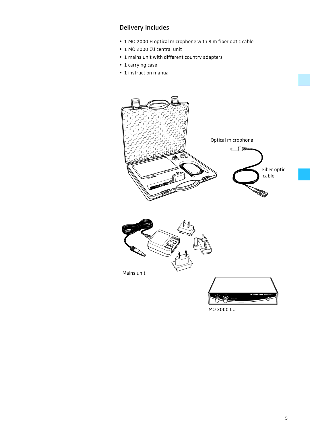 Sennheiser MO 2000 Set instruction manual Delivery includes 