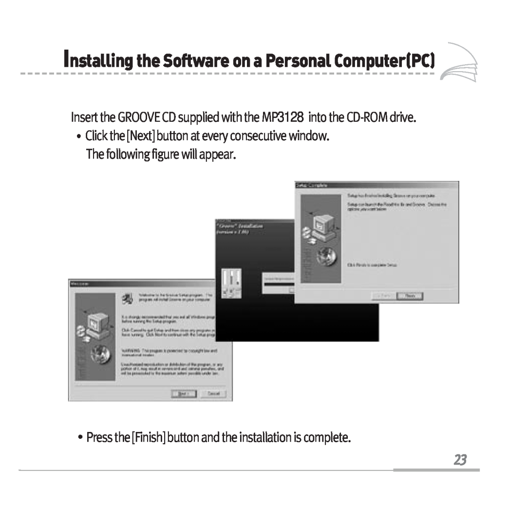 Sennheiser MP3128 manual InstallingtheSoftwareonaPersonalComputerPC, The following figure will appear 
