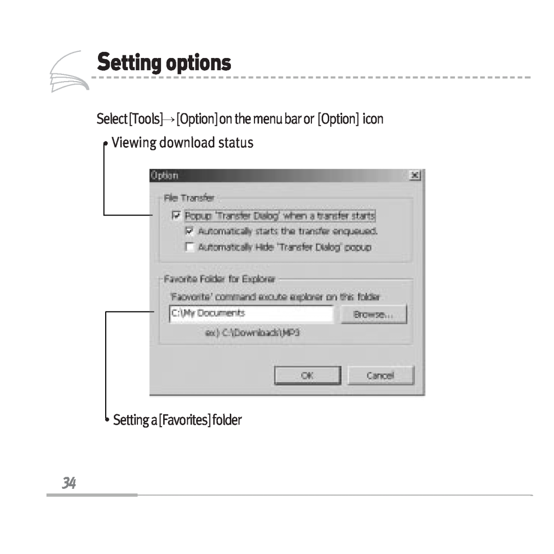 Sennheiser MP3128 manual Settingoptions, Setting a Favorites folder 