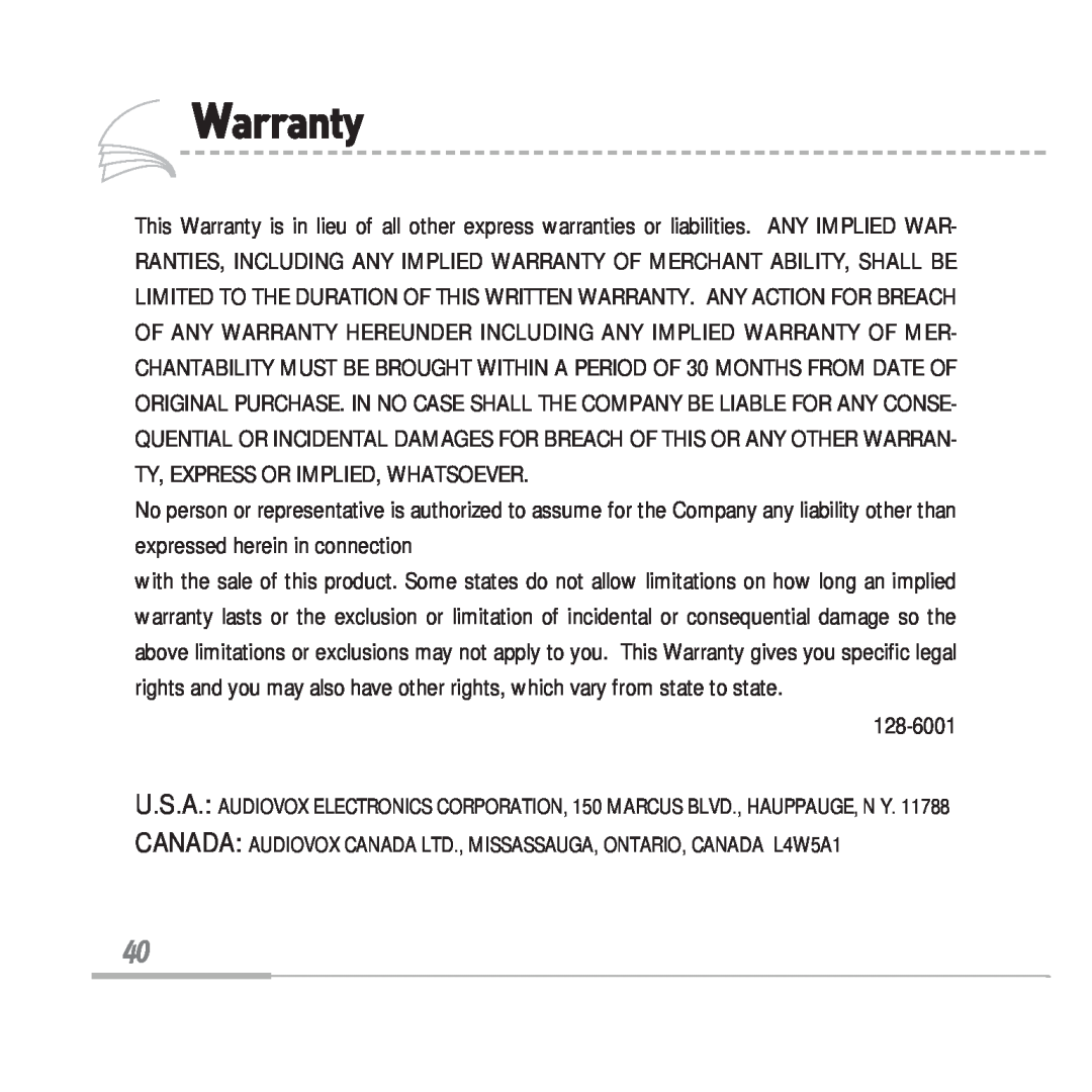 Sennheiser MP3128 manual Warranty 