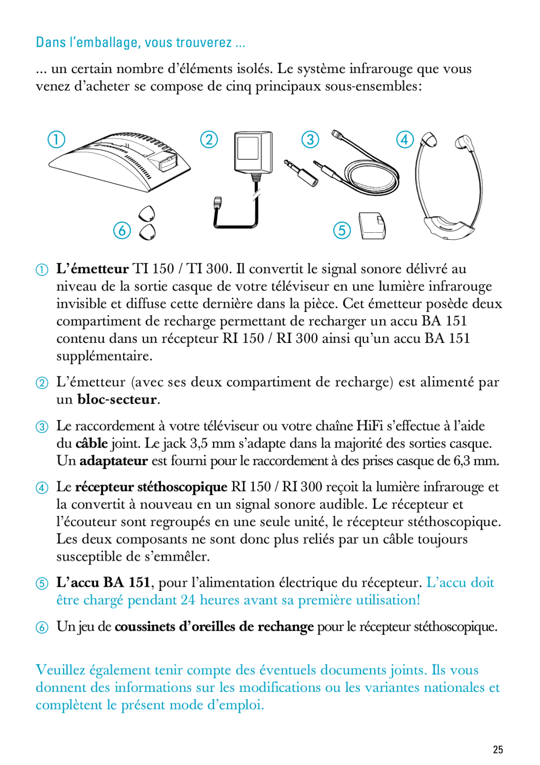 Sennheiser PC 150, MX300 manual Dans l’emballage, vous trouverez 