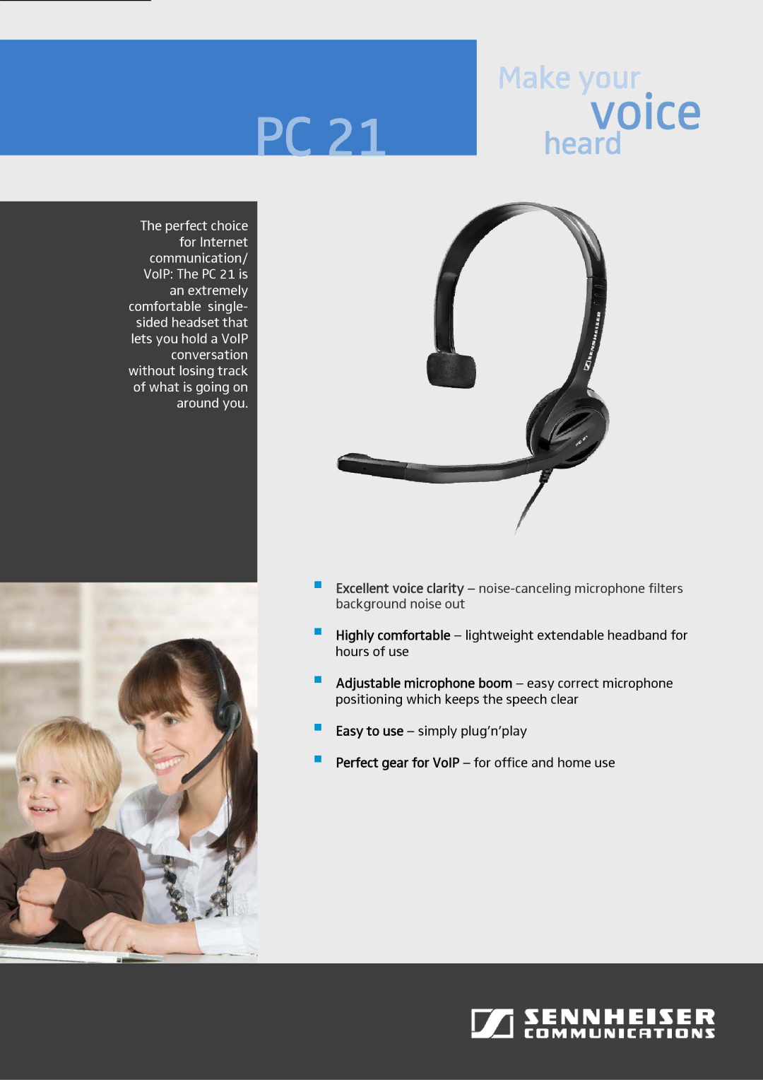 Sennheiser PC 21 manual Voice, Heard 