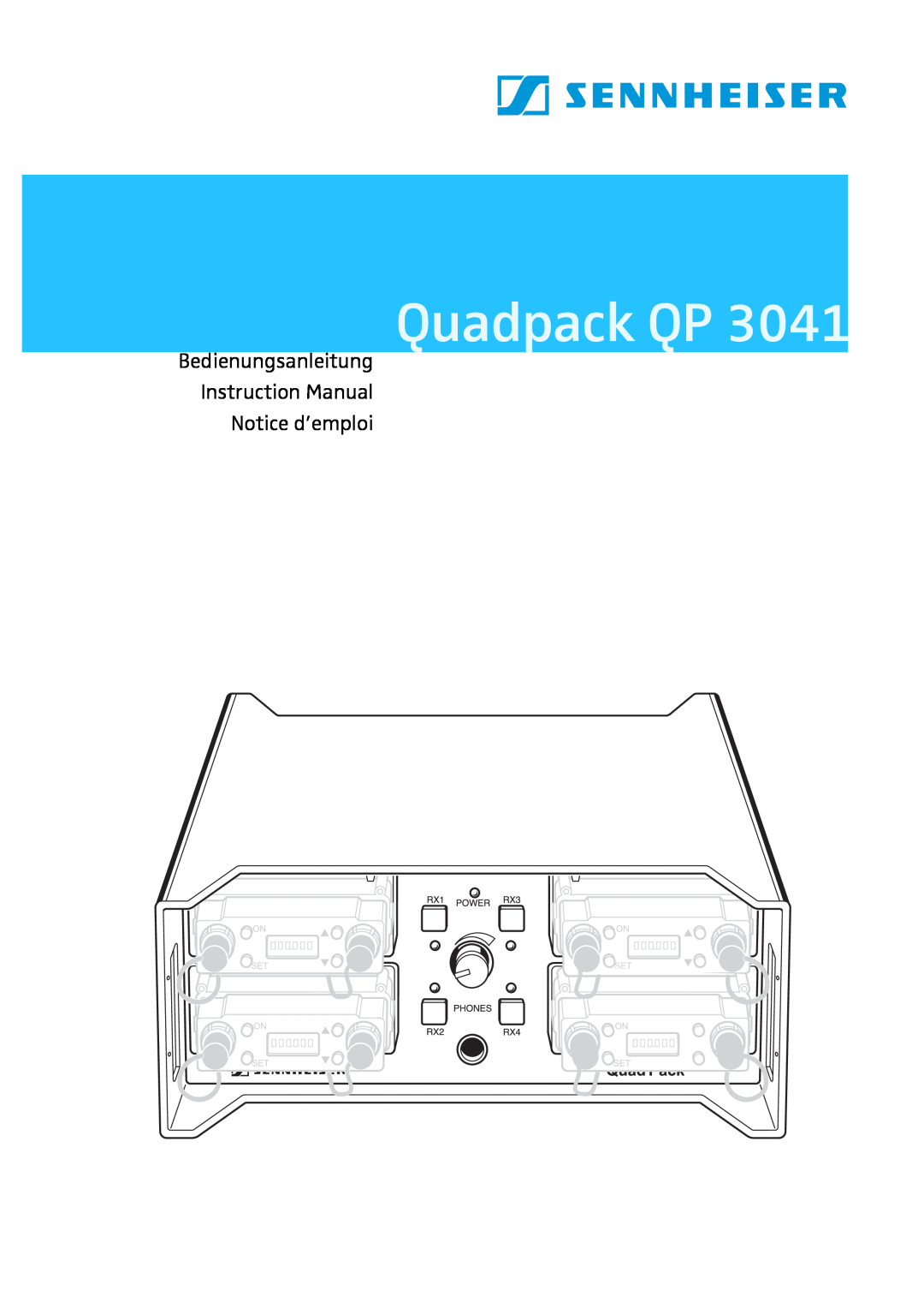 Sennheiser qp 3041 instruction manual Quadpack QP, Notice d’emploi 