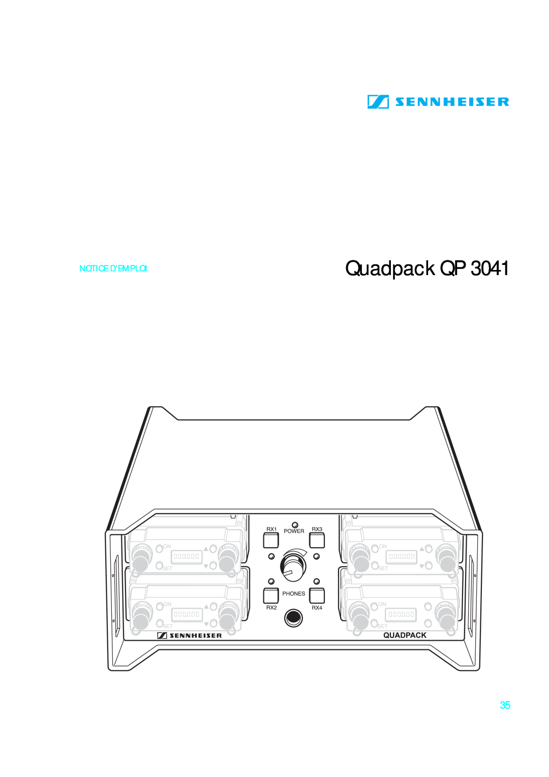 Sennheiser qp 3041 instruction manual Notice D’Emploi, Quadpack QP 
