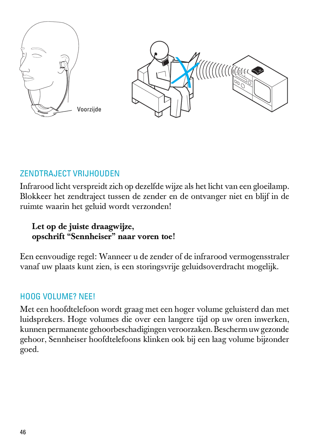 Sennheiser RI 300 manual Zendtraject Vrijhouden, Hoog VOLUME? NEE 