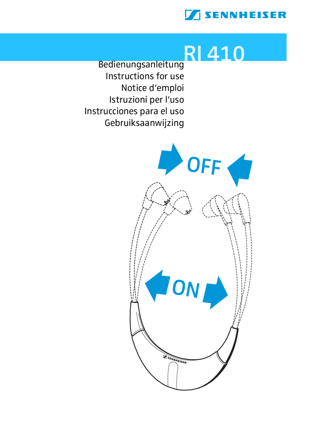 Sennheiser manual Off, BedienungsanleitungRI 410 Instructions for use 