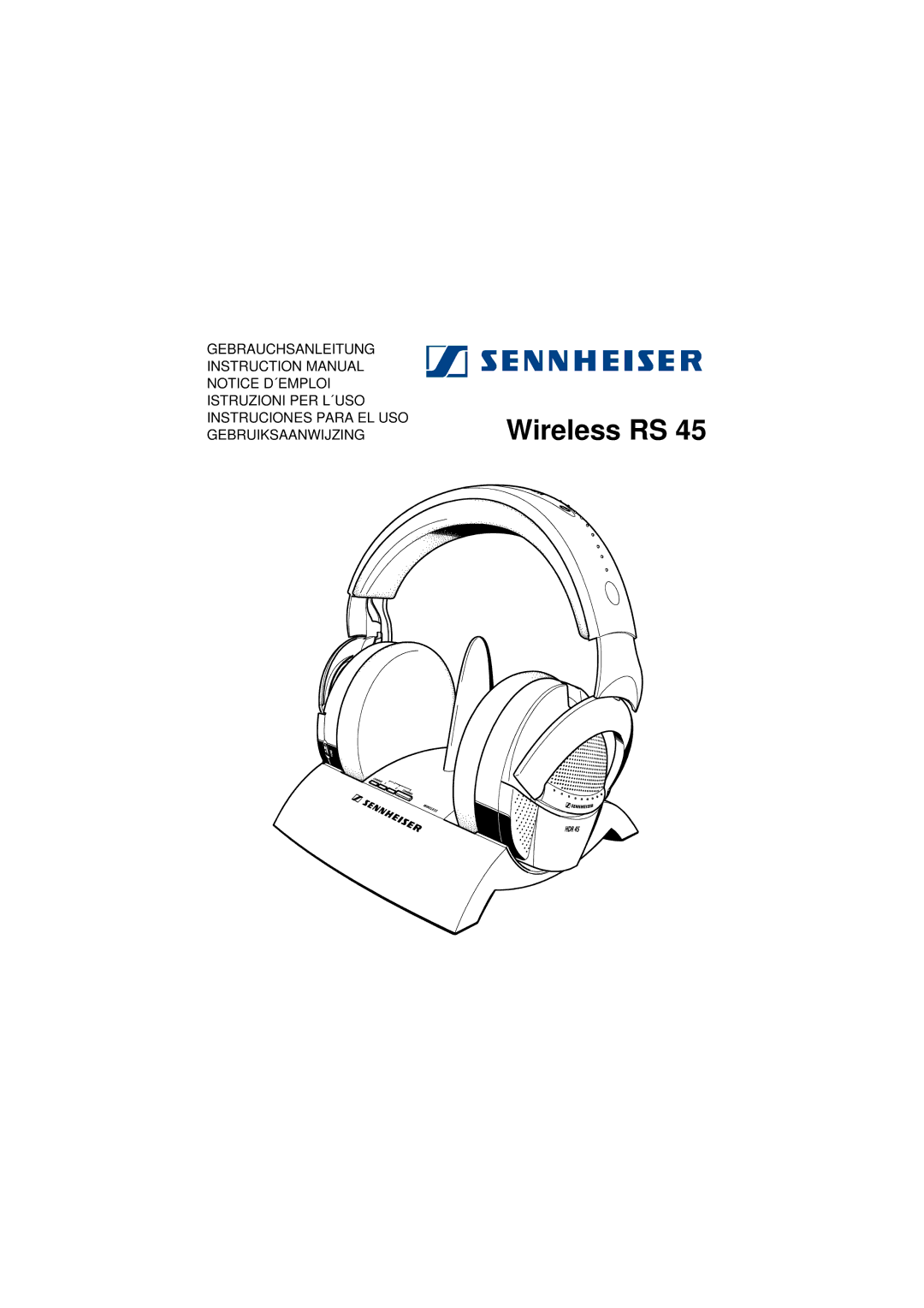 Sennheiser RS 45 instruction manual Wireless RS 