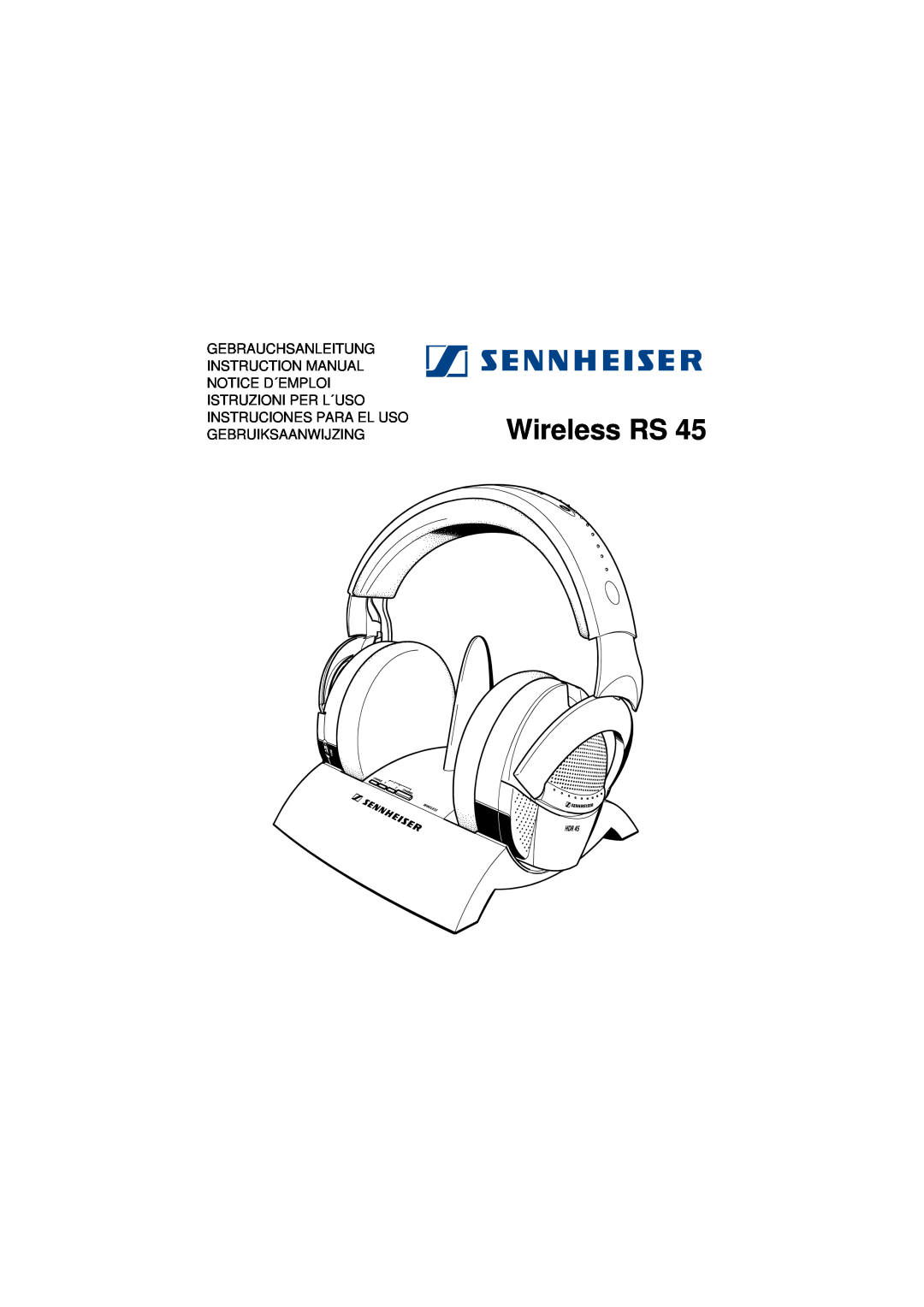 Sennheiser RS 45 instruction manual Wireless RS 