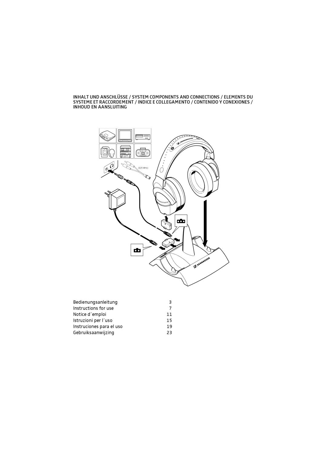 Sennheiser RS 65 manual 925 MHz 