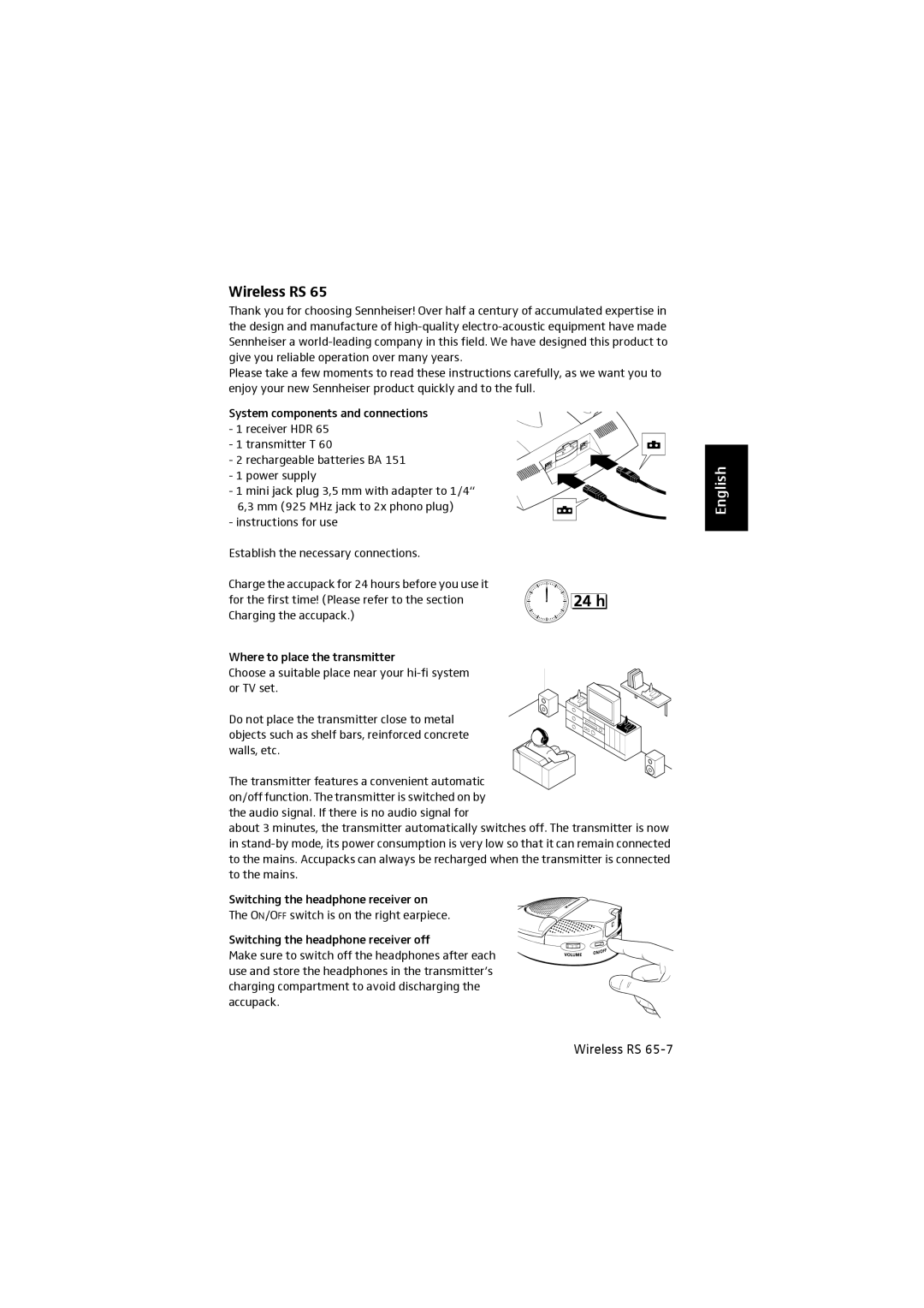 Sennheiser RS 65 manual Wireless RS 