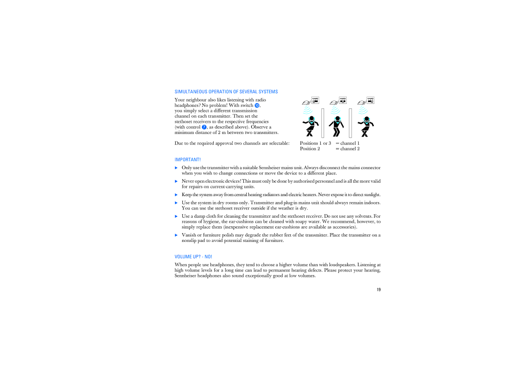 Sennheiser RS2400 instruction manual Simultaneous Operation of Several Systems, Volume UP? no 