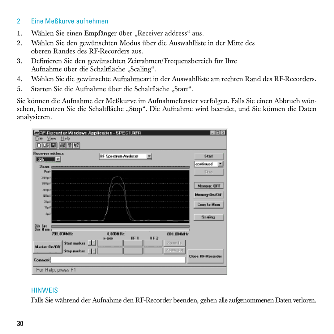 Sennheiser S-MCD 3000 HP manual Eine Meßkurve aufnehmen 