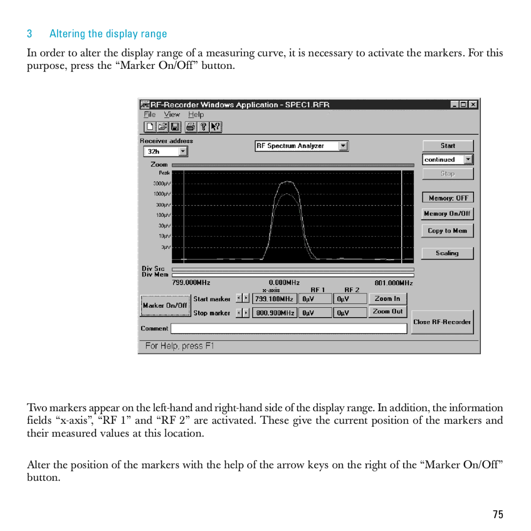 Sennheiser S-MCD 3000 HP manual Altering the display range 