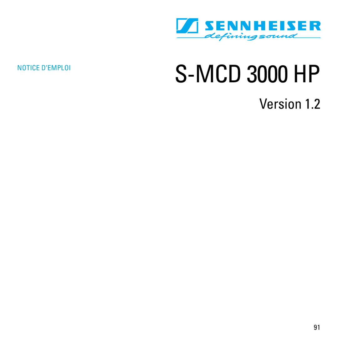 Sennheiser S-MCD 3000 HP manual 