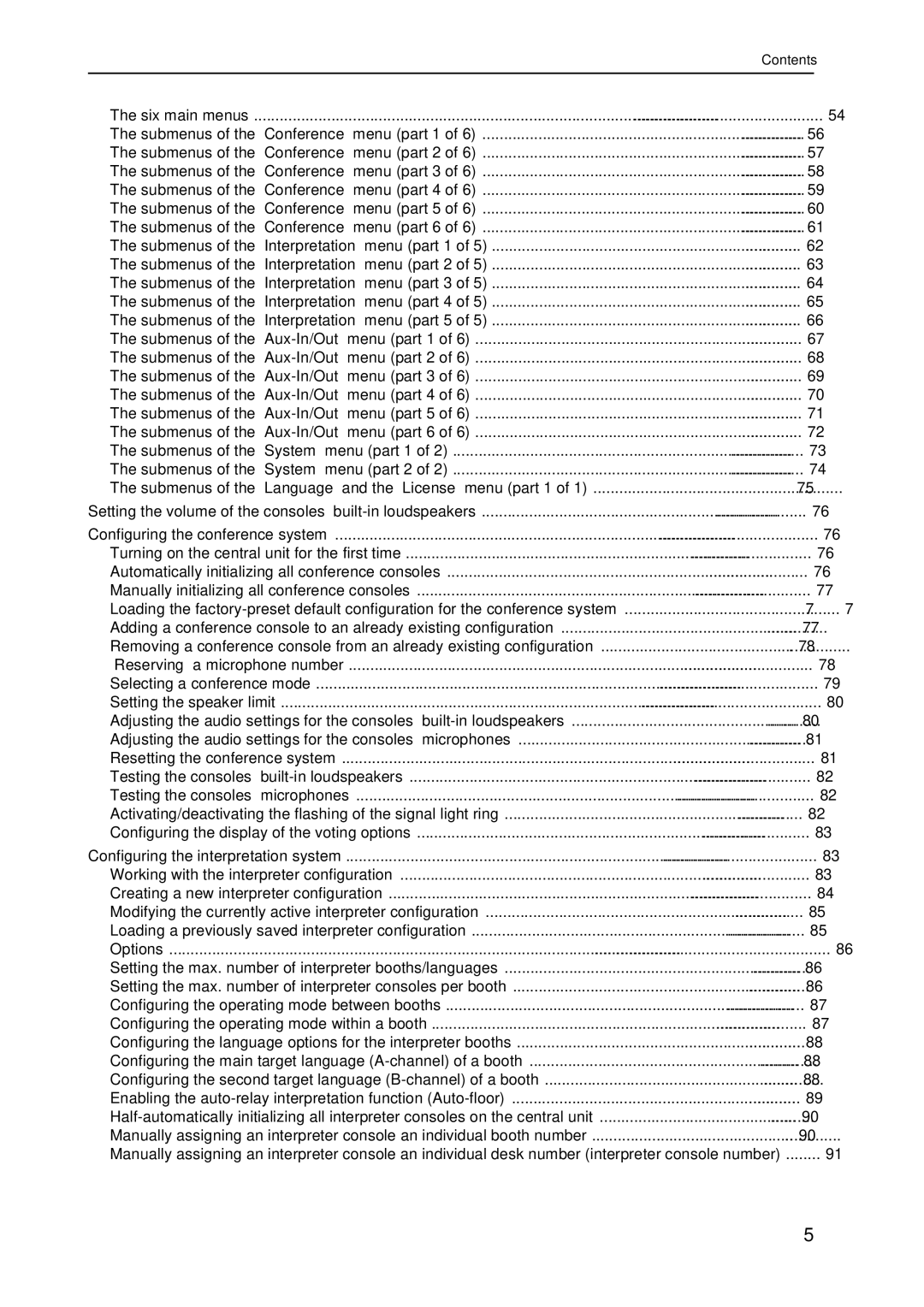 Sennheiser SDC 8000 system manual Configuring the interpretation system 