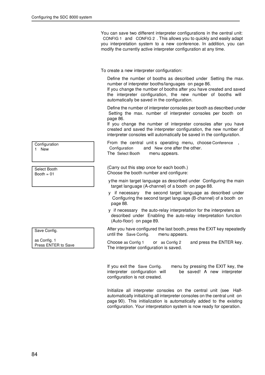 Sennheiser SDC 8000 system manual Creating a new interpreter configuration 