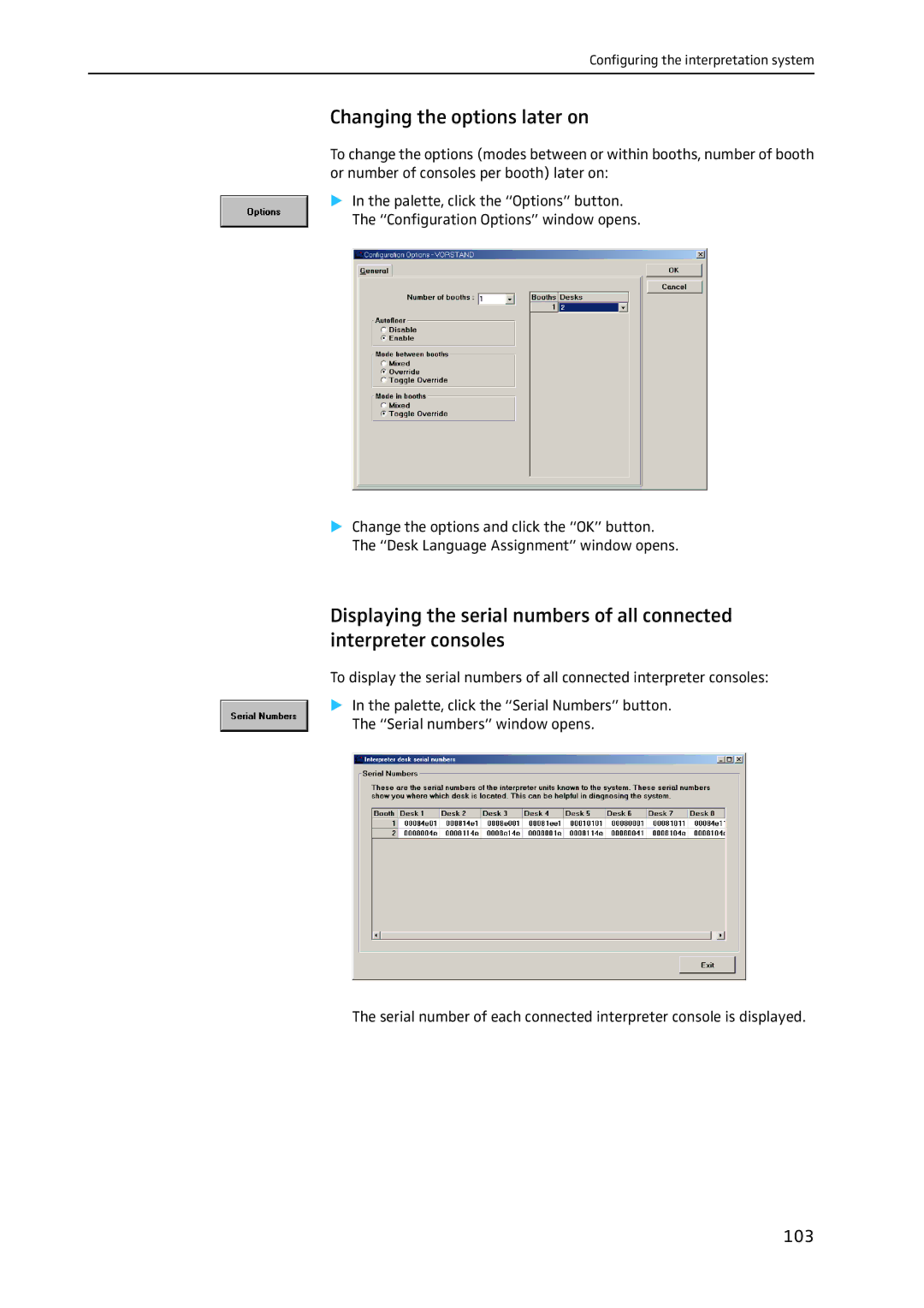 Sennheiser SDC 8200 SYS-M software manual Changing the options later on 