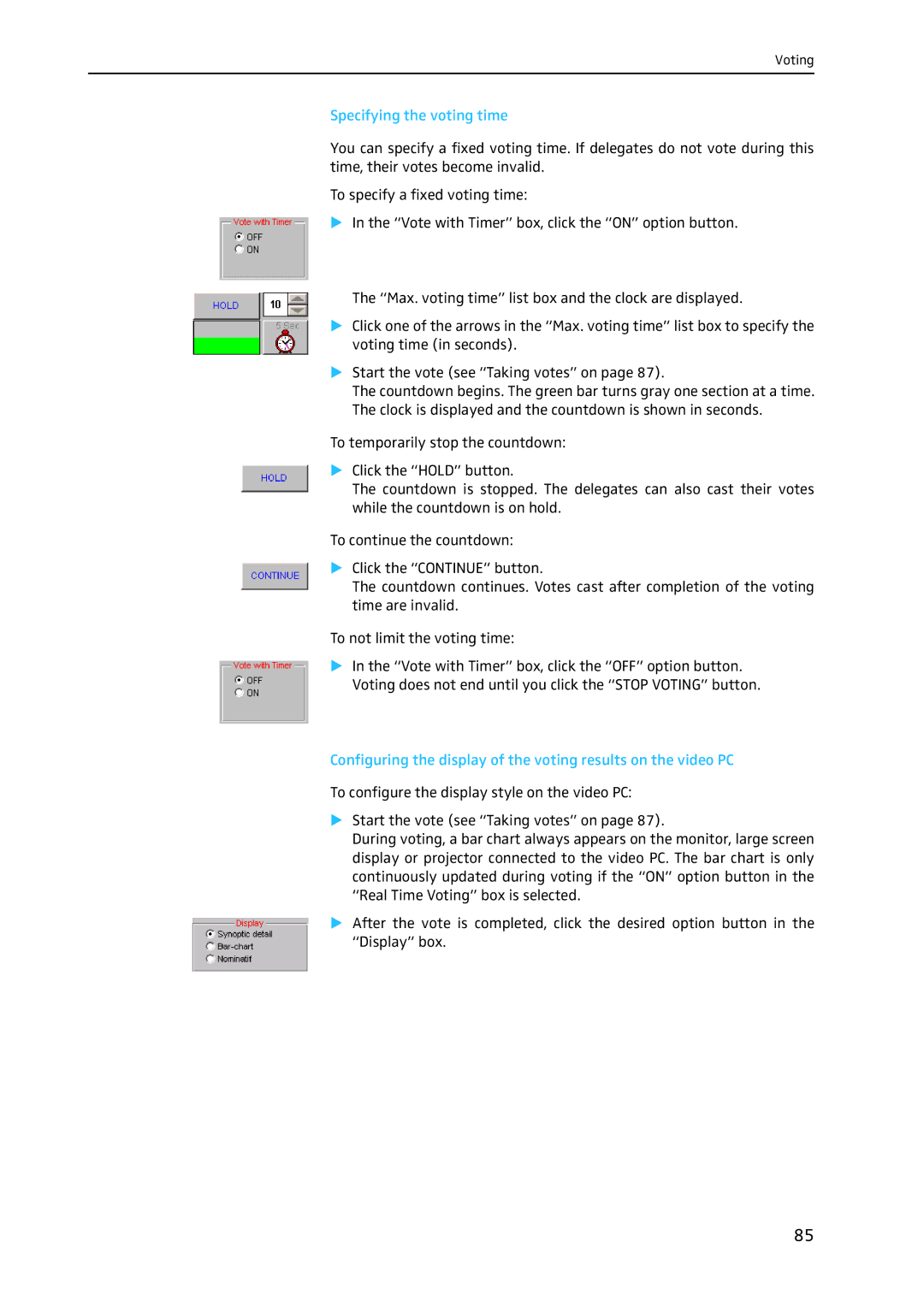 Sennheiser SDC 8200 SYS-M software manual Specifying the voting time 