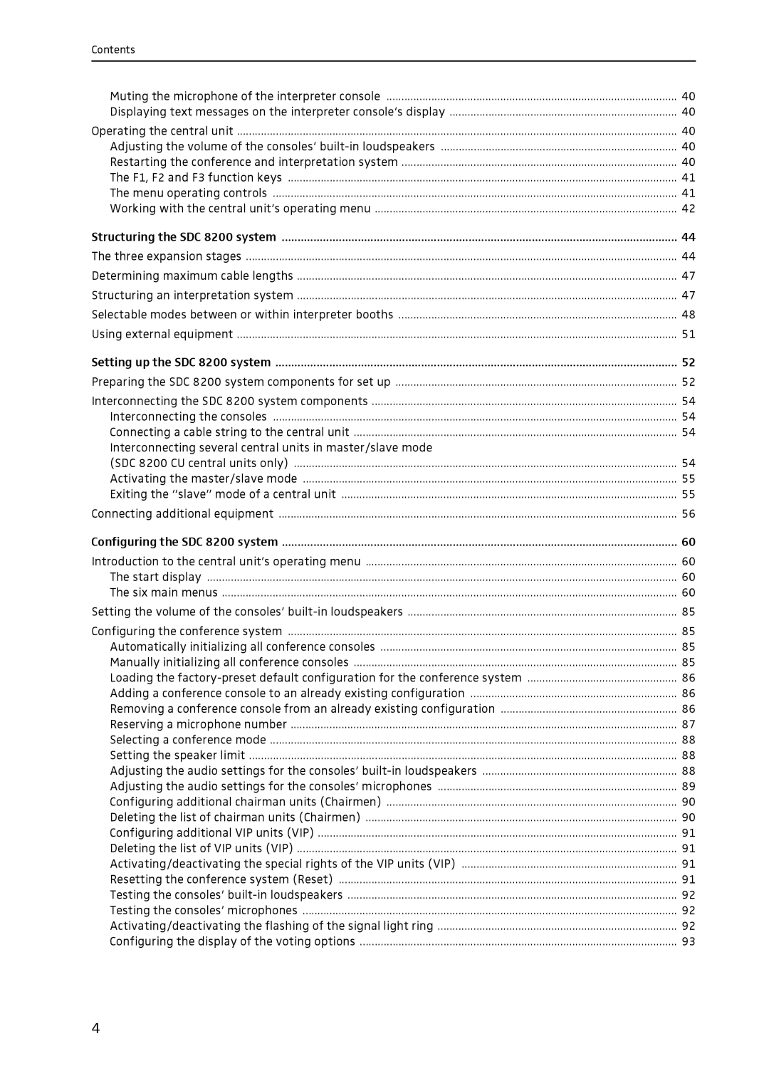 Sennheiser SDC 8200 system manual Interconnecting several central units in master/slave mode 