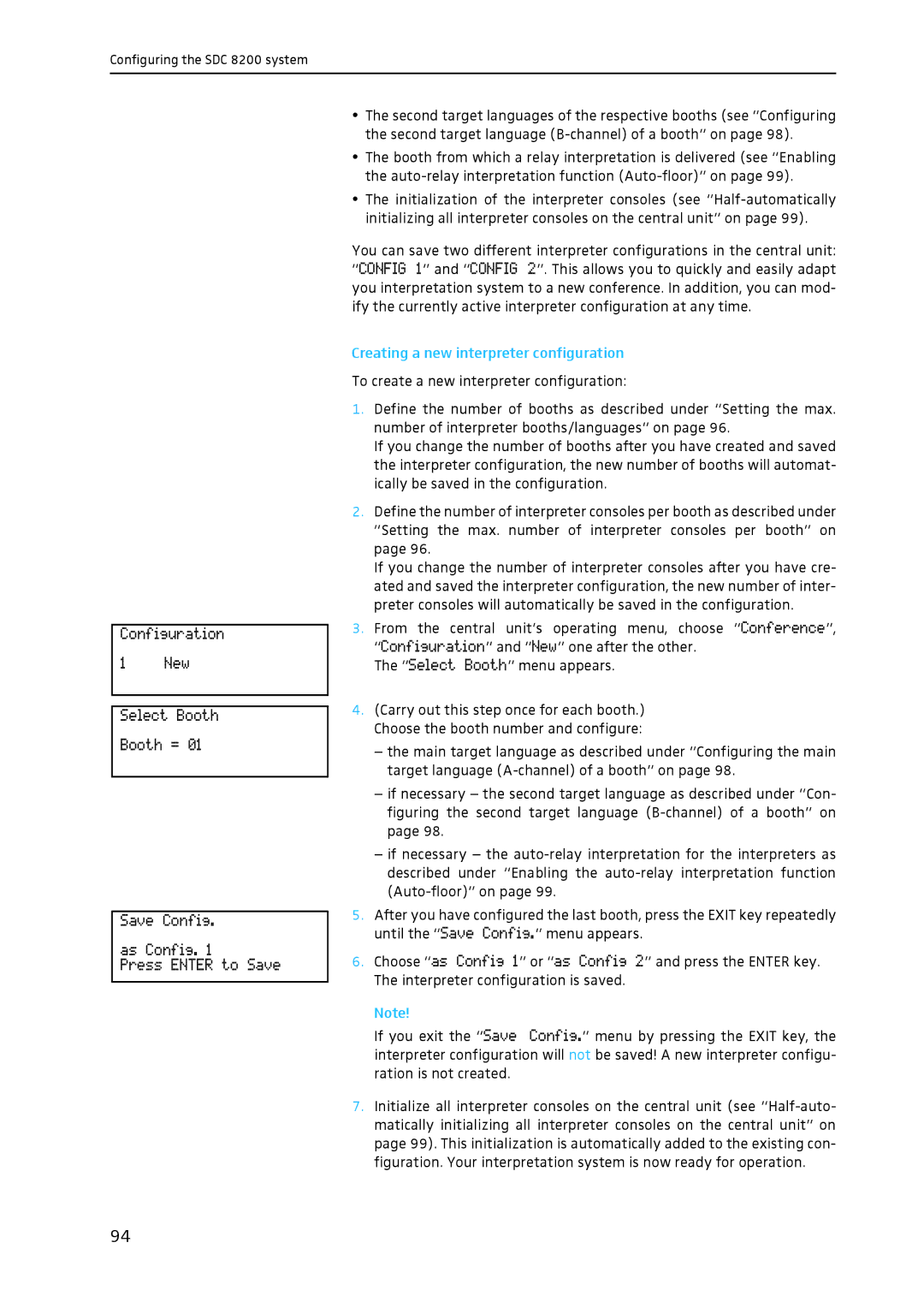 Sennheiser SDC 8200 system manual Creating a new interpreter configuration 