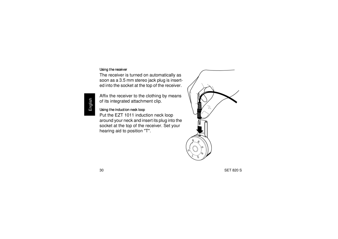 Sennheiser Set 820 S instruction manual Using the receiver 