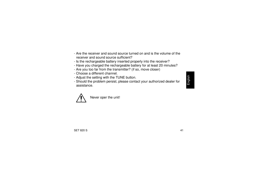 Sennheiser Set 820 S instruction manual English 