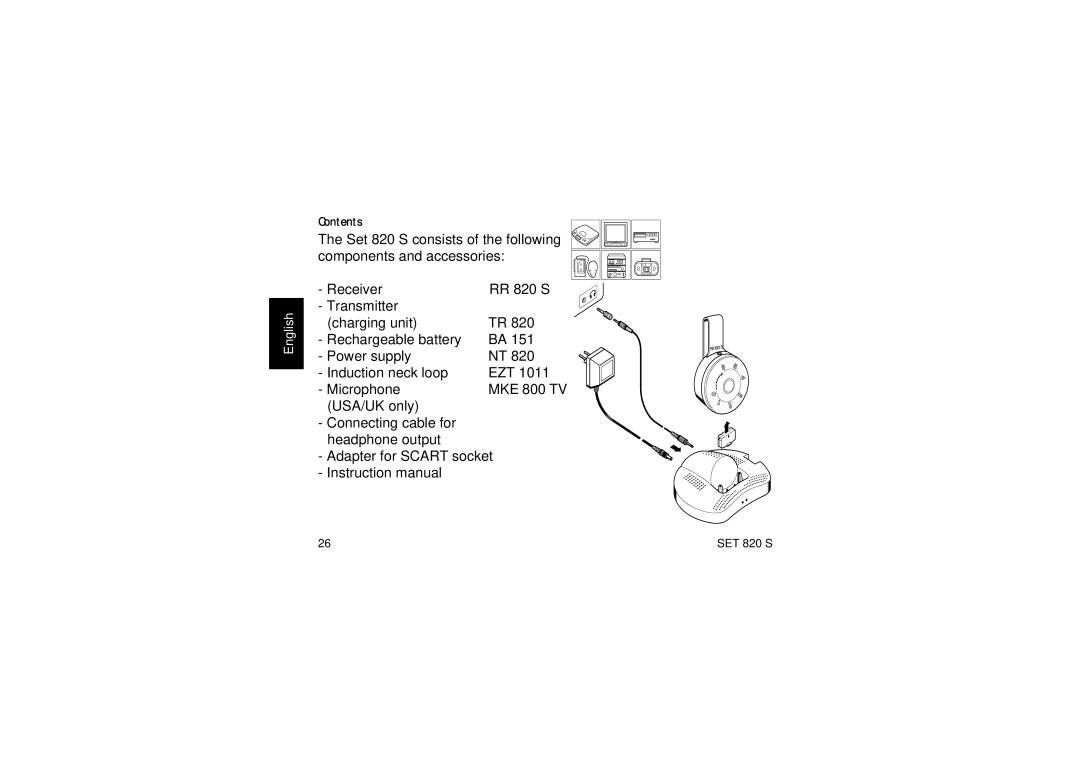 Sennheiser Set 820 S instruction manual Contents 