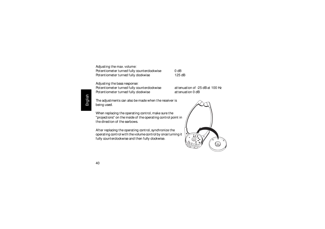 Sennheiser SET 820 instruction manual Attenuation of -25 dB at 100 Hz 