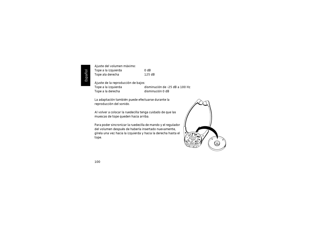 Sennheiser SET 820 instruction manual Disminución de -25 dB a 100 Hz 