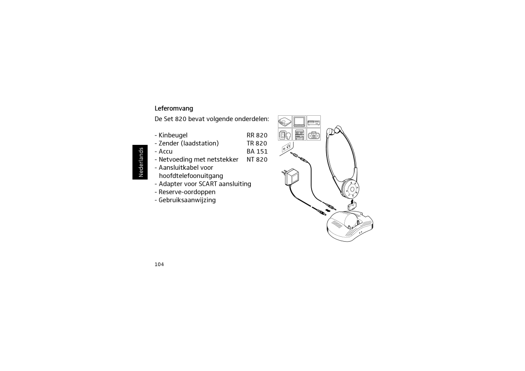 Sennheiser SET 820 instruction manual Leferomvang 