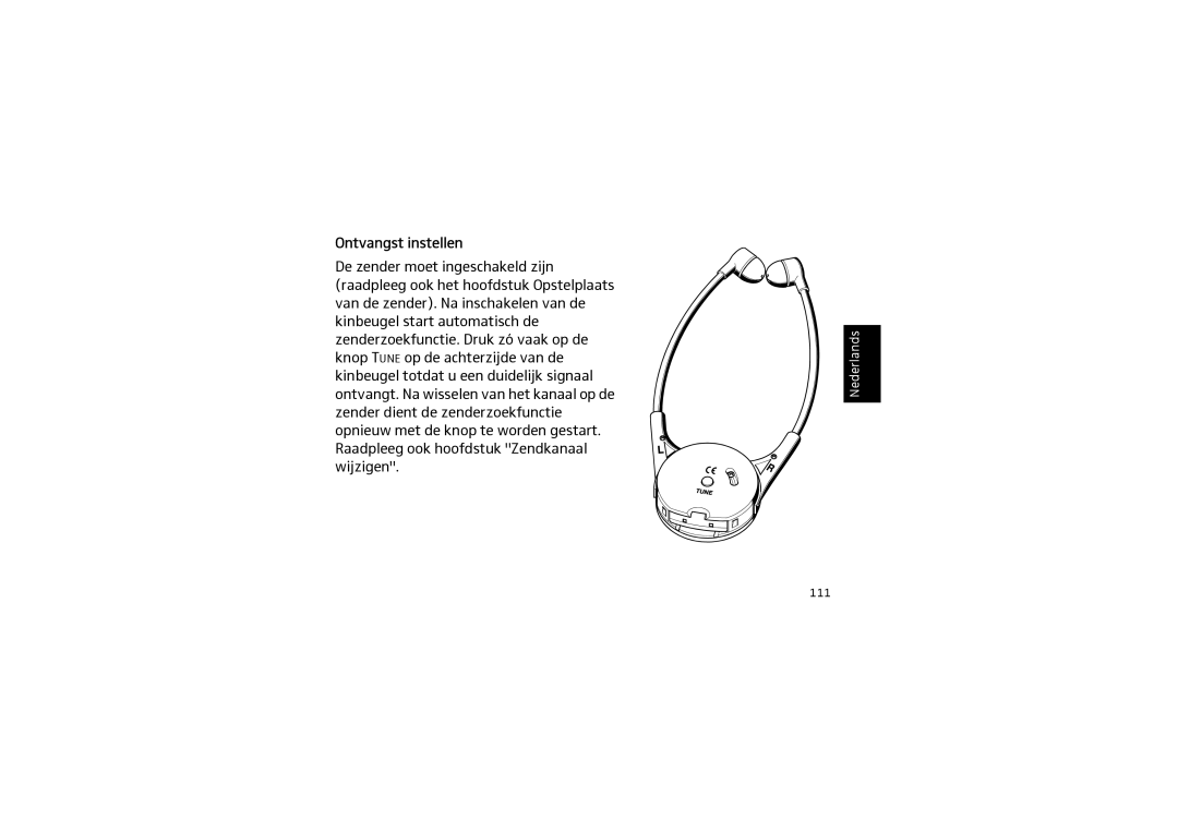 Sennheiser SET 820 instruction manual Ontvangst instellen 