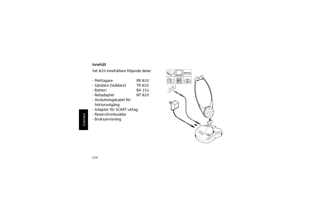 Sennheiser SET 820 instruction manual Innehåll 