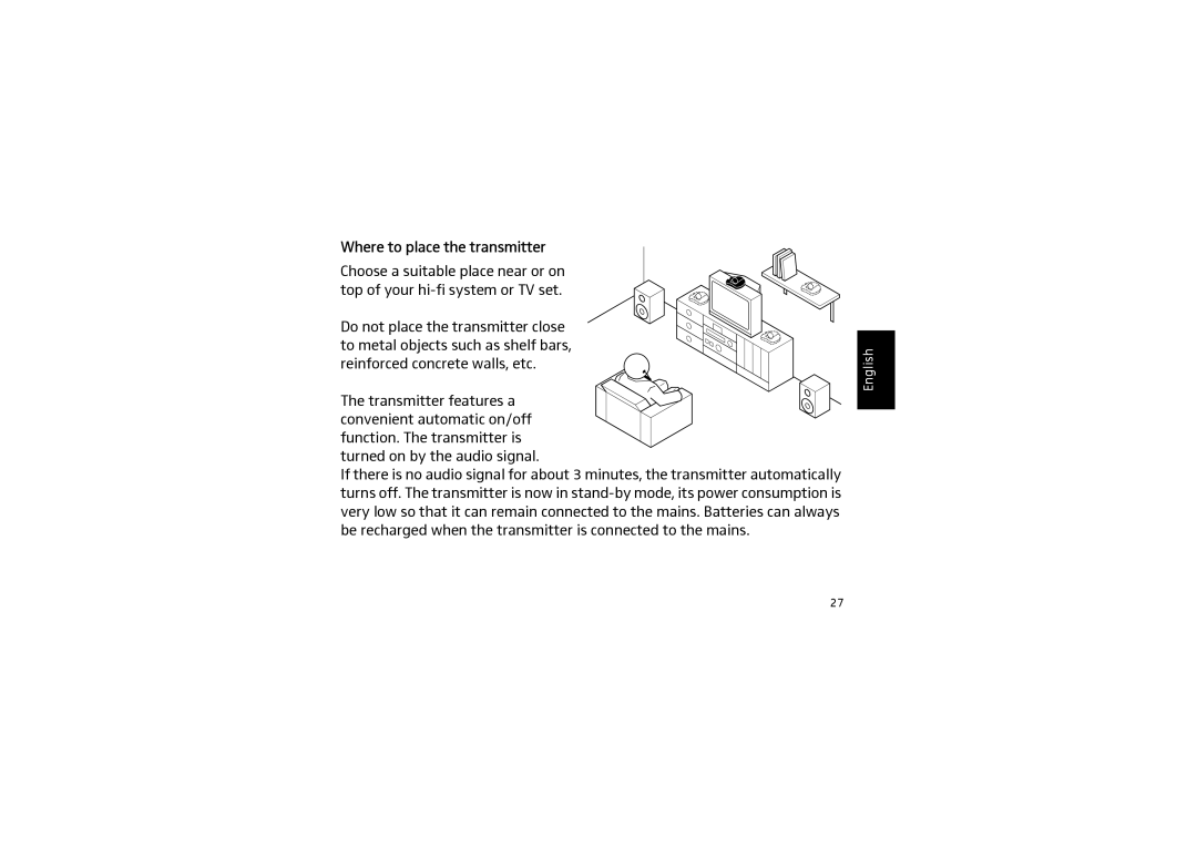 Sennheiser SET 820 instruction manual Where to place the transmitter 