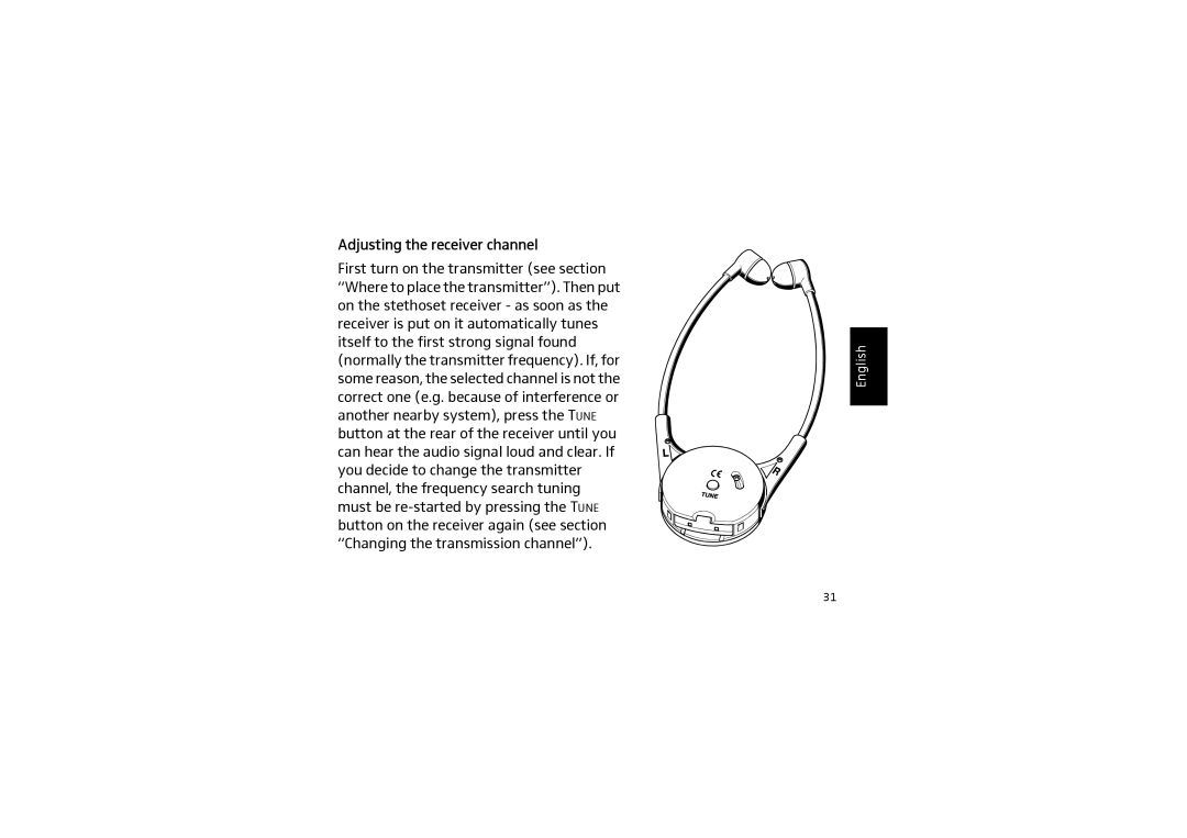 Sennheiser SET 820 instruction manual Adjusting the receiver channel 