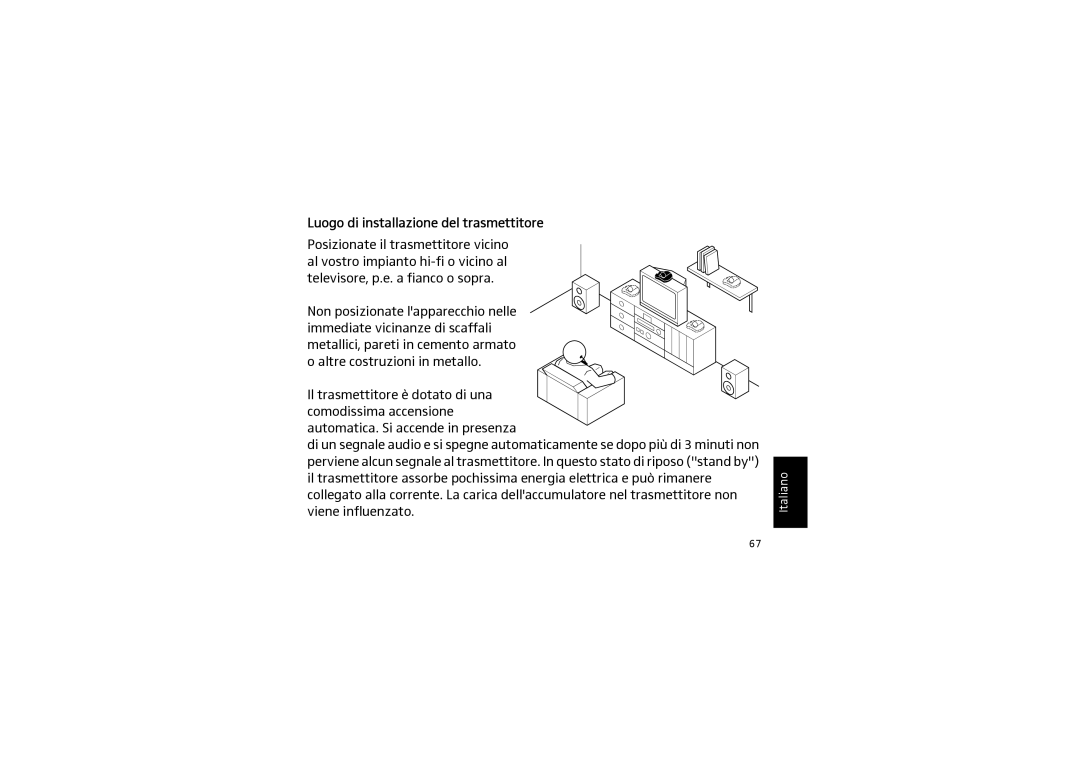 Sennheiser SET 820 instruction manual Luogo di installazione del trasmettitore 