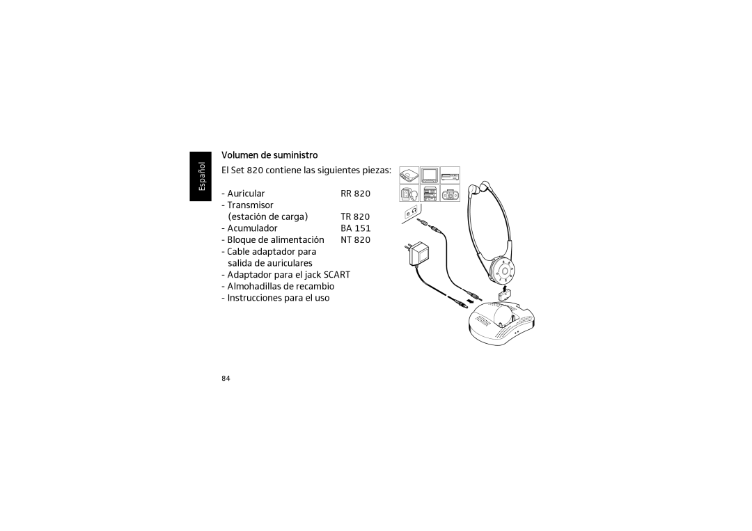 Sennheiser SET 820 instruction manual Volumen de suministro 