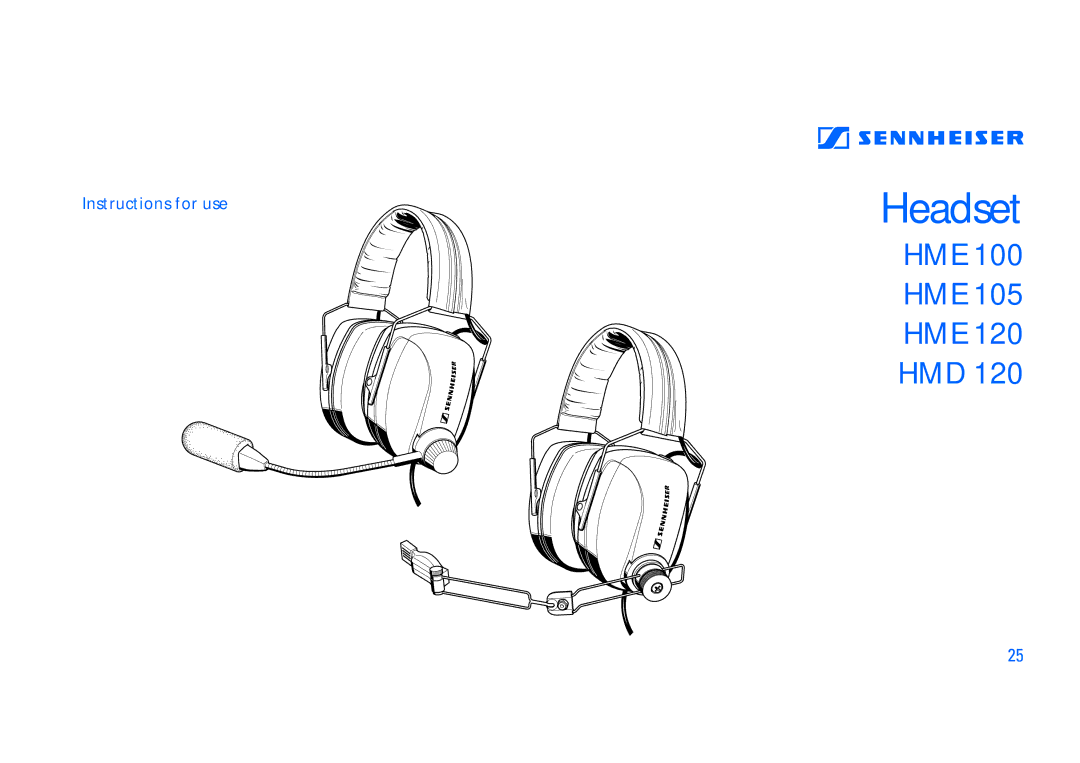 Sennheiser SET100 manual Headset 