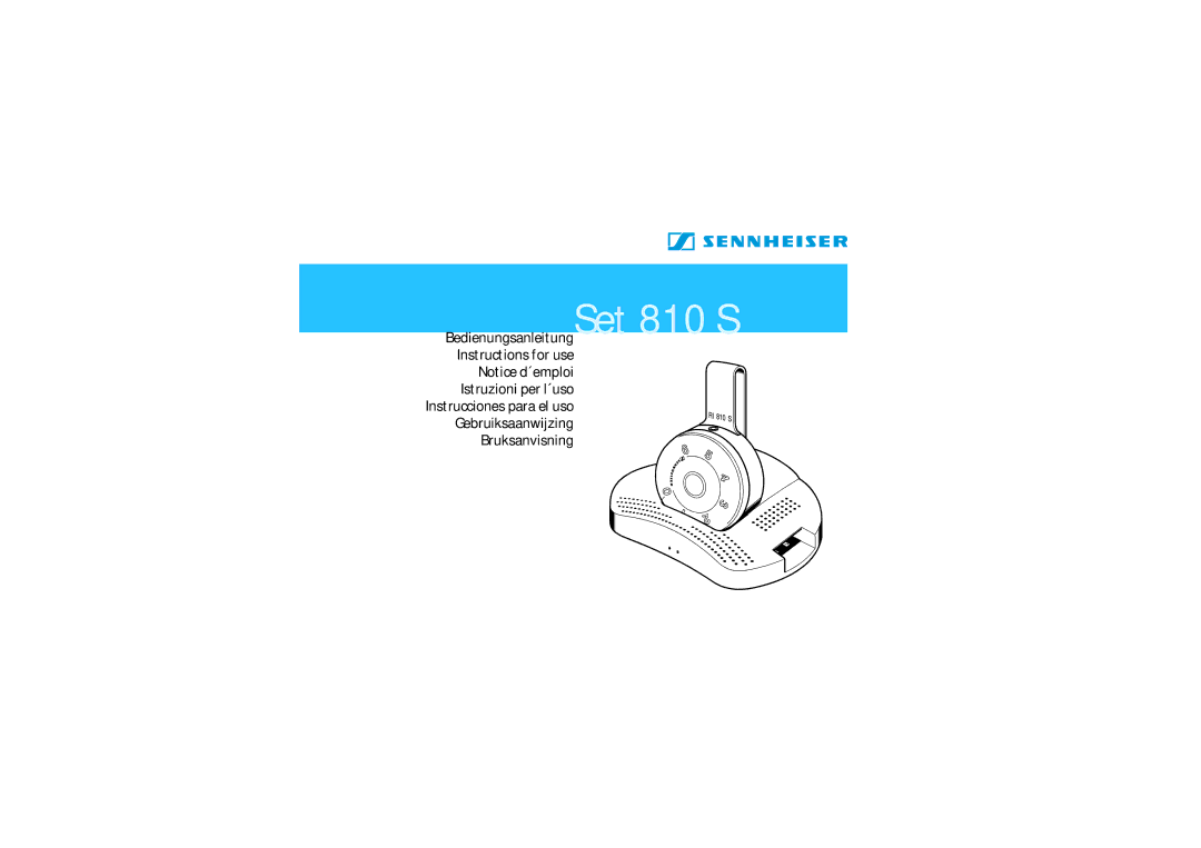 Sennheiser SET810 manual 