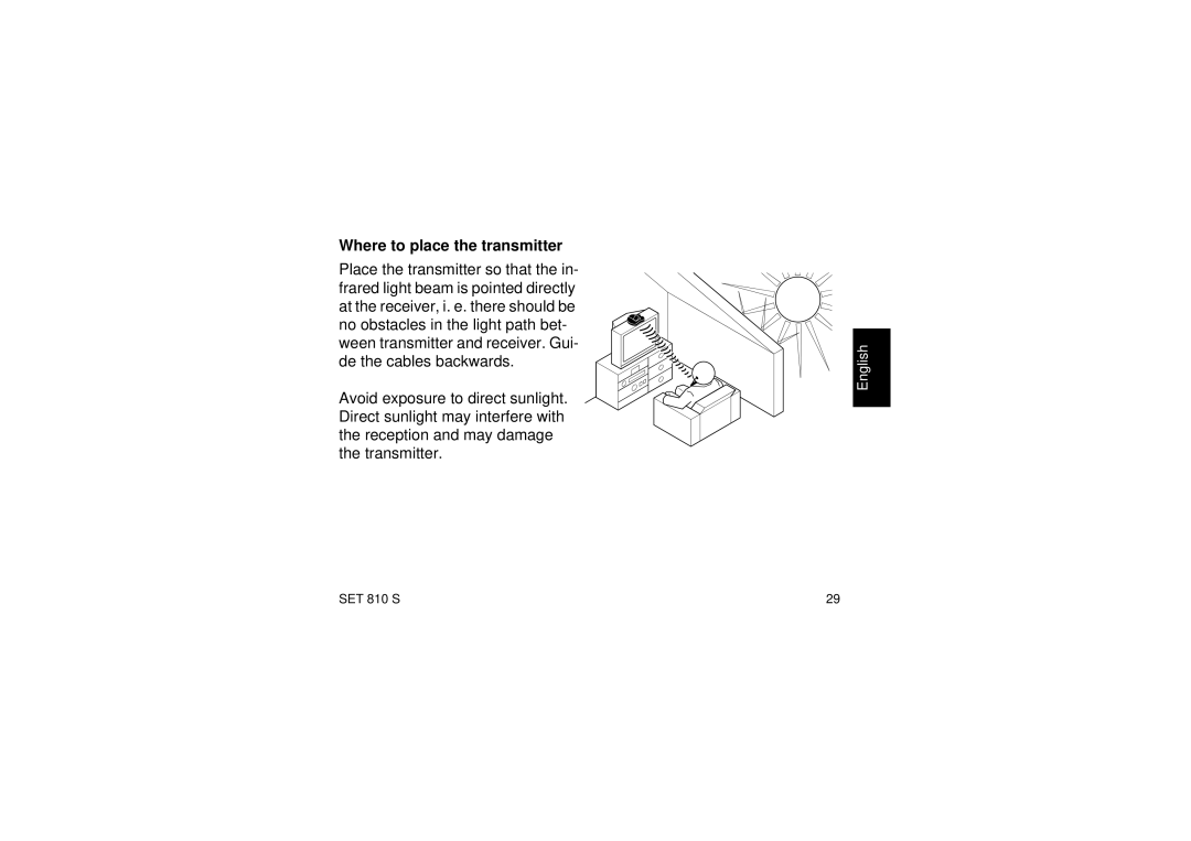 Sennheiser SET810 manual Where to place the transmitter 