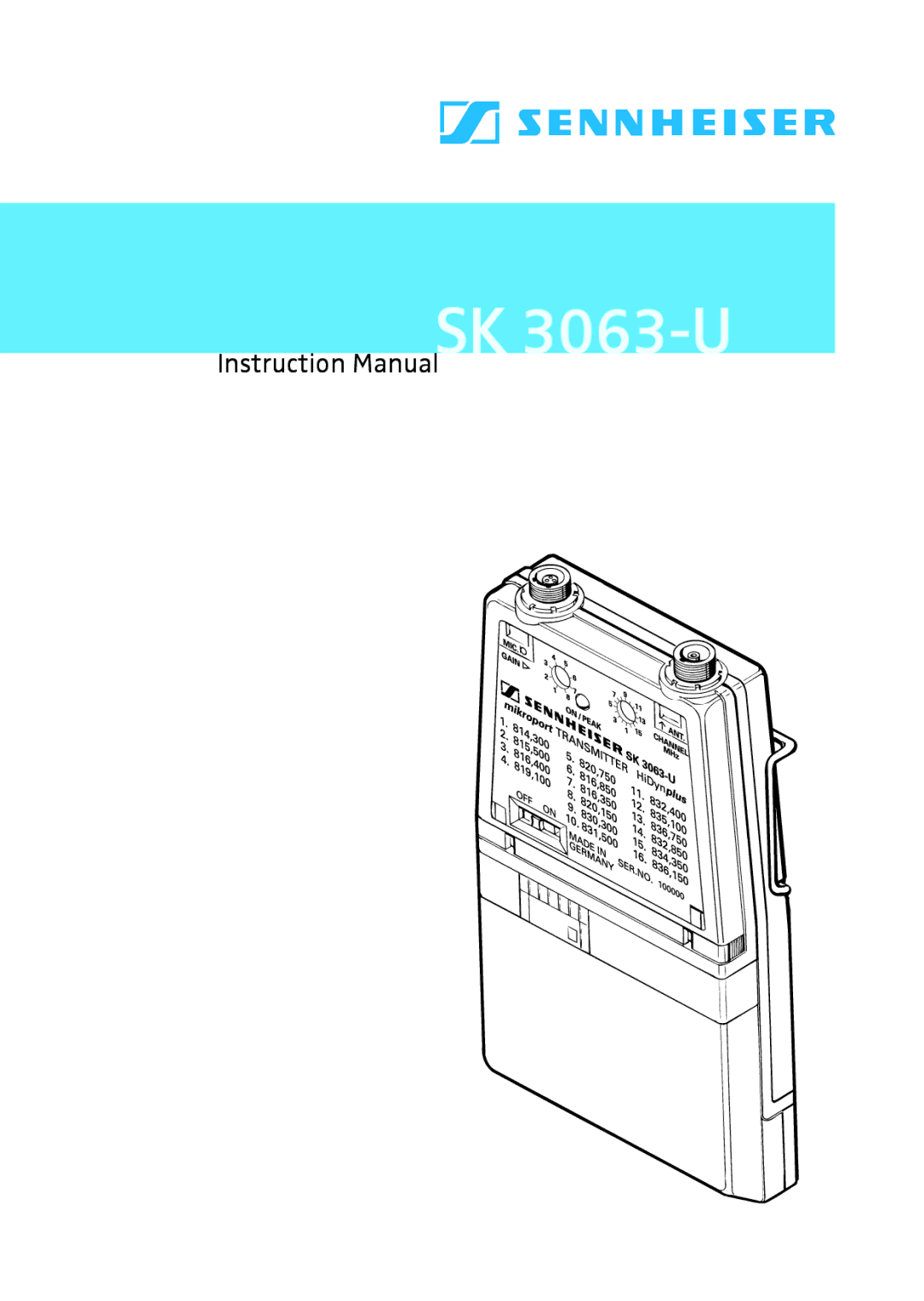 Sennheiser SK 3063-U instruction manual 