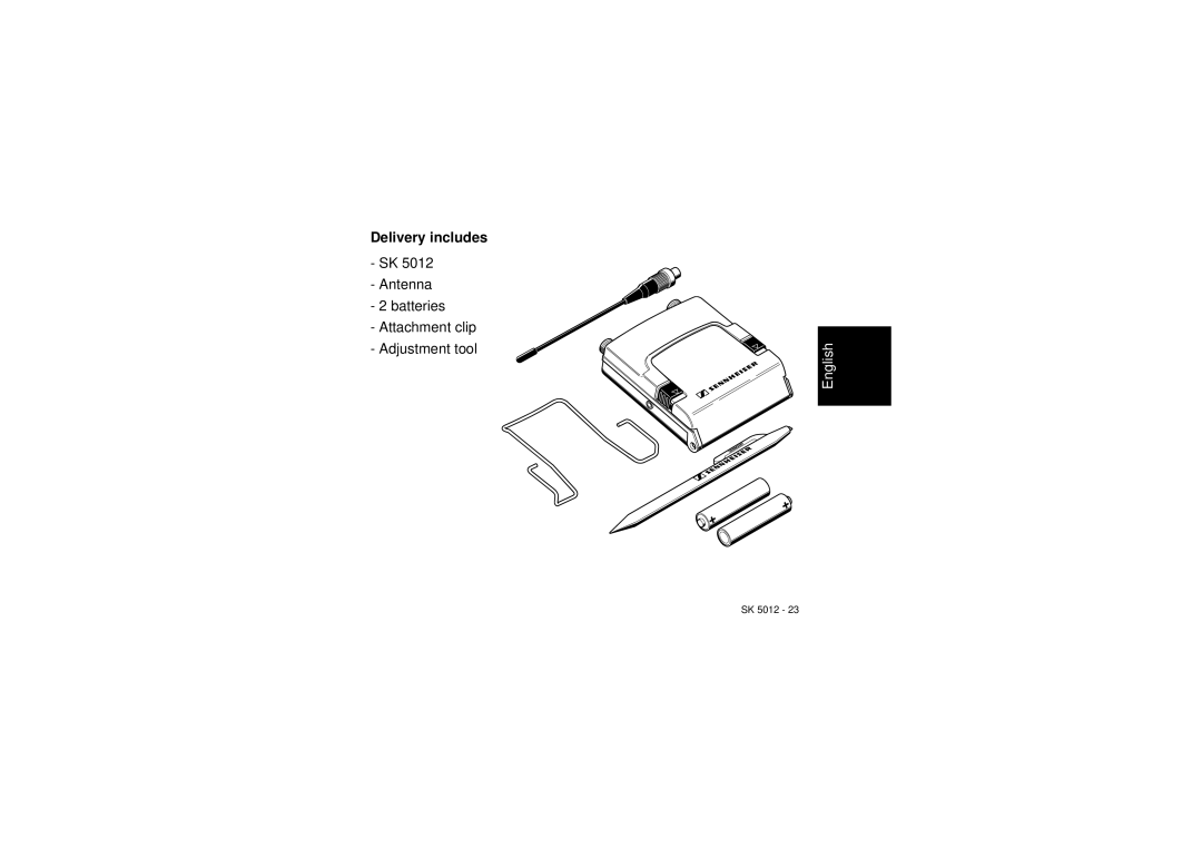 Sennheiser SK 5012 instruction manual Delivery includes 