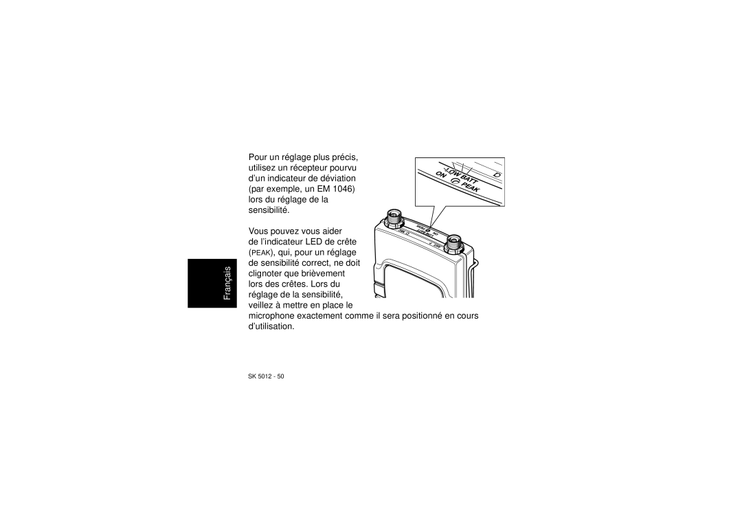 Sennheiser SK 5012 instruction manual Français 