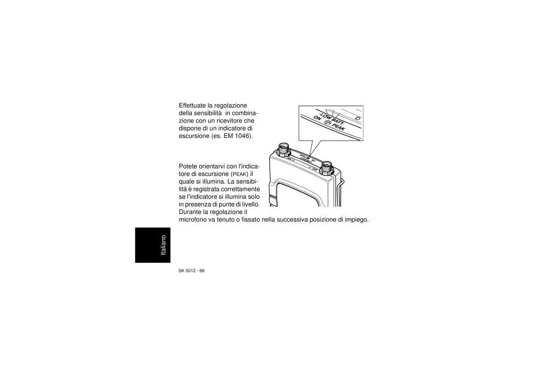 Sennheiser SK 5012 instruction manual Italiano 