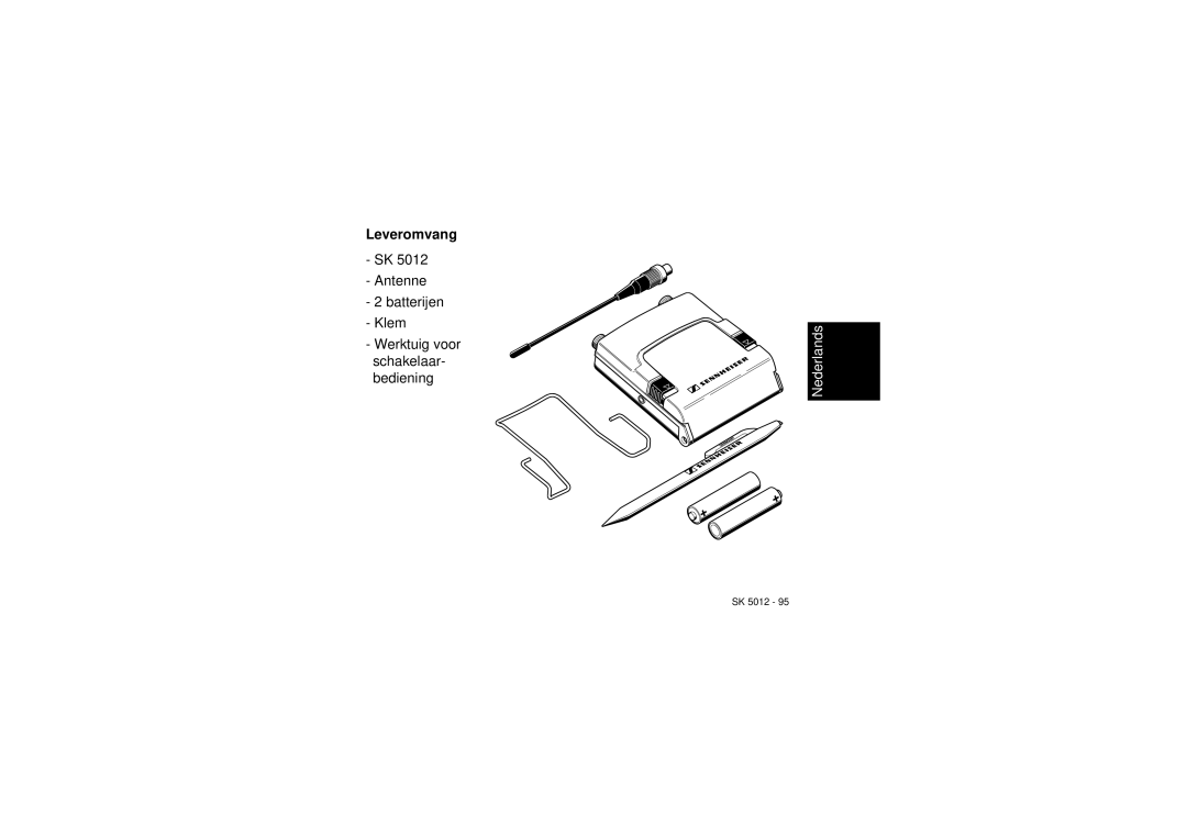 Sennheiser SK 5012 instruction manual Leveromvang 