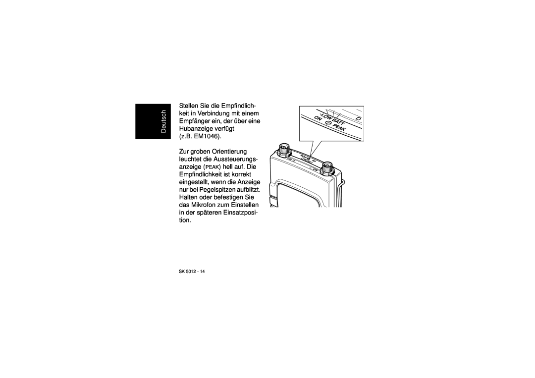 Sennheiser SK 5012 instruction manual Deutsch, z.B. EM1046 
