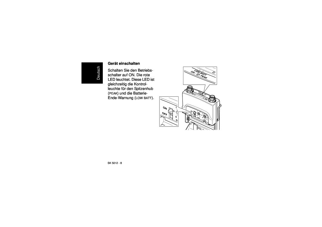 Sennheiser SK 5012 instruction manual Gerät einschalten, Deutsch, Sk 