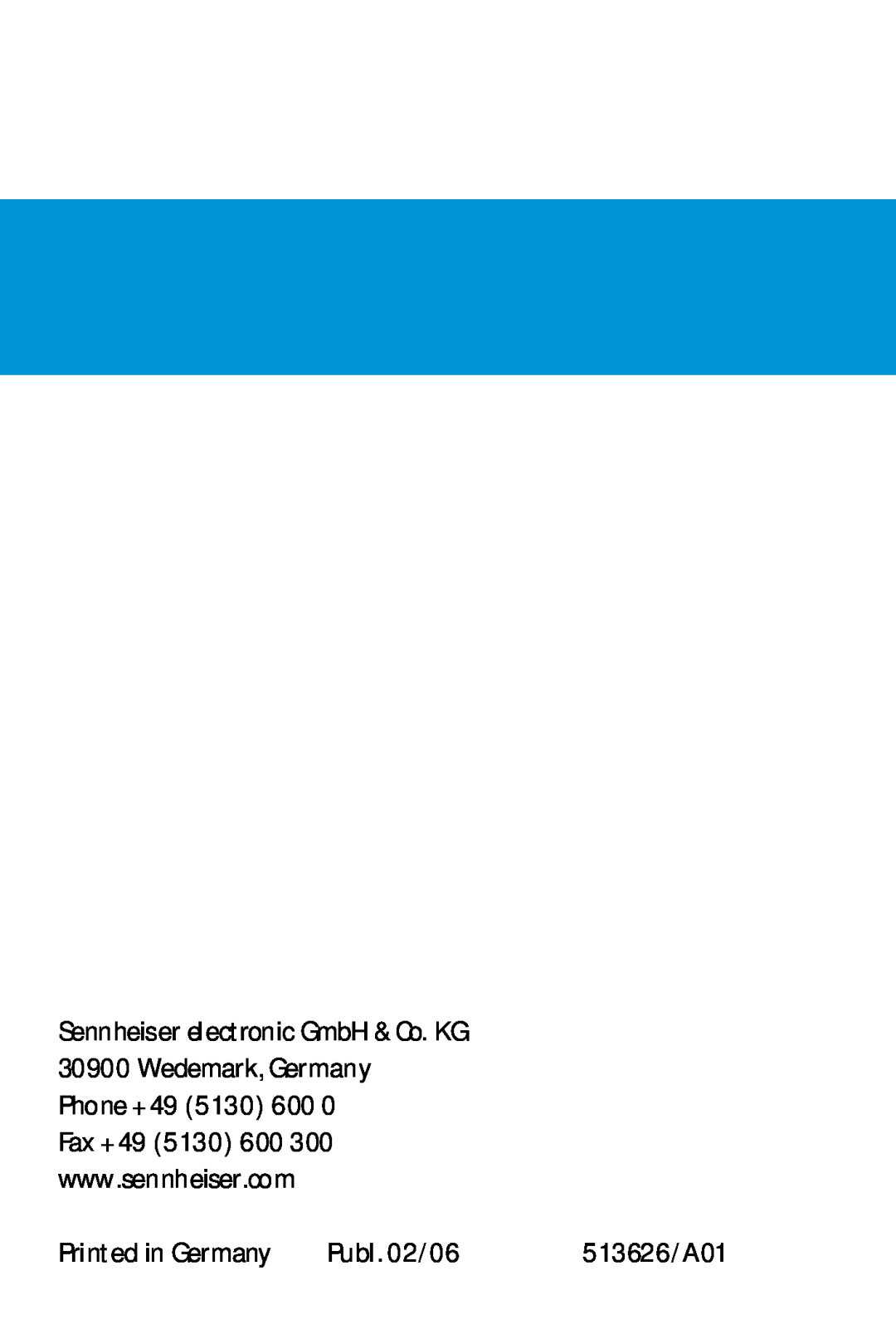 Sennheiser SK 5212 manual Publ. 02/06, 513626/A01 