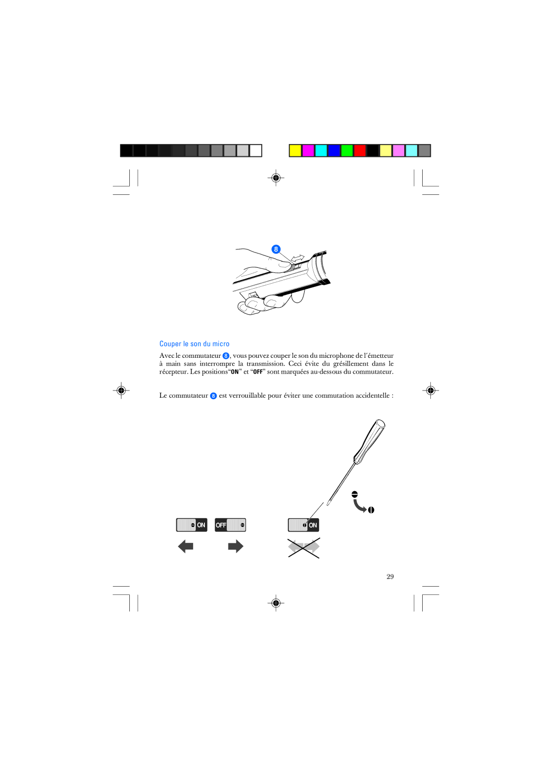 Sennheiser SKM 1032 manual Couper le son du micro 