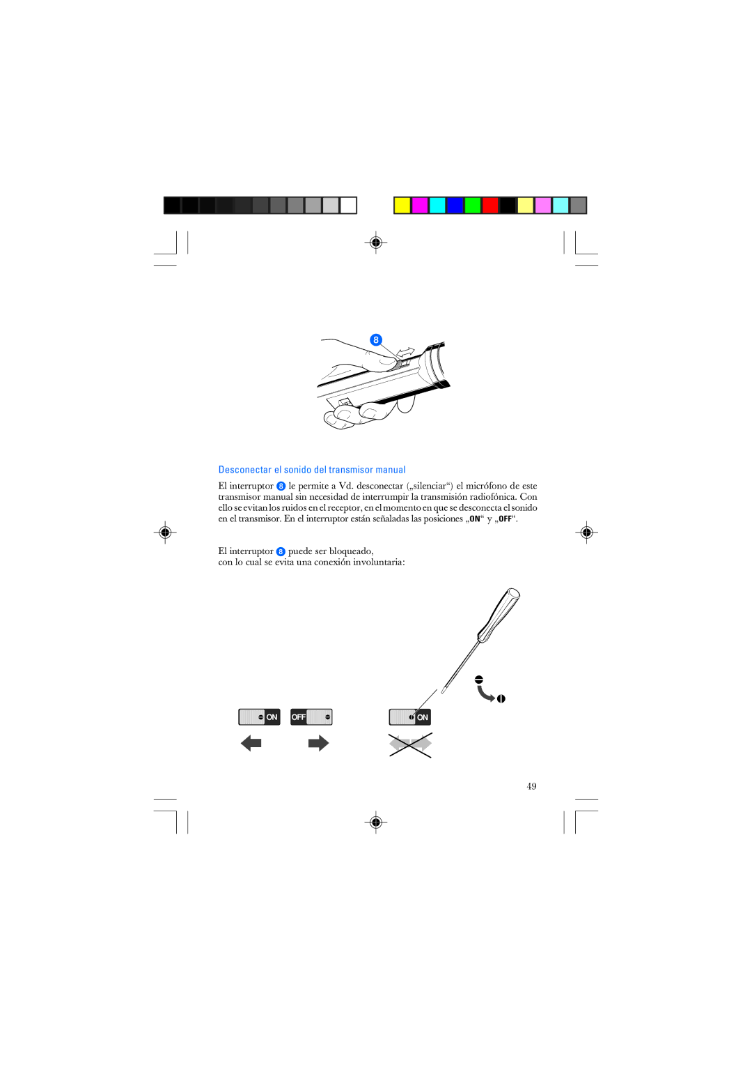 Sennheiser SKM 1032 Desconectar el sonido del transmisor manual 