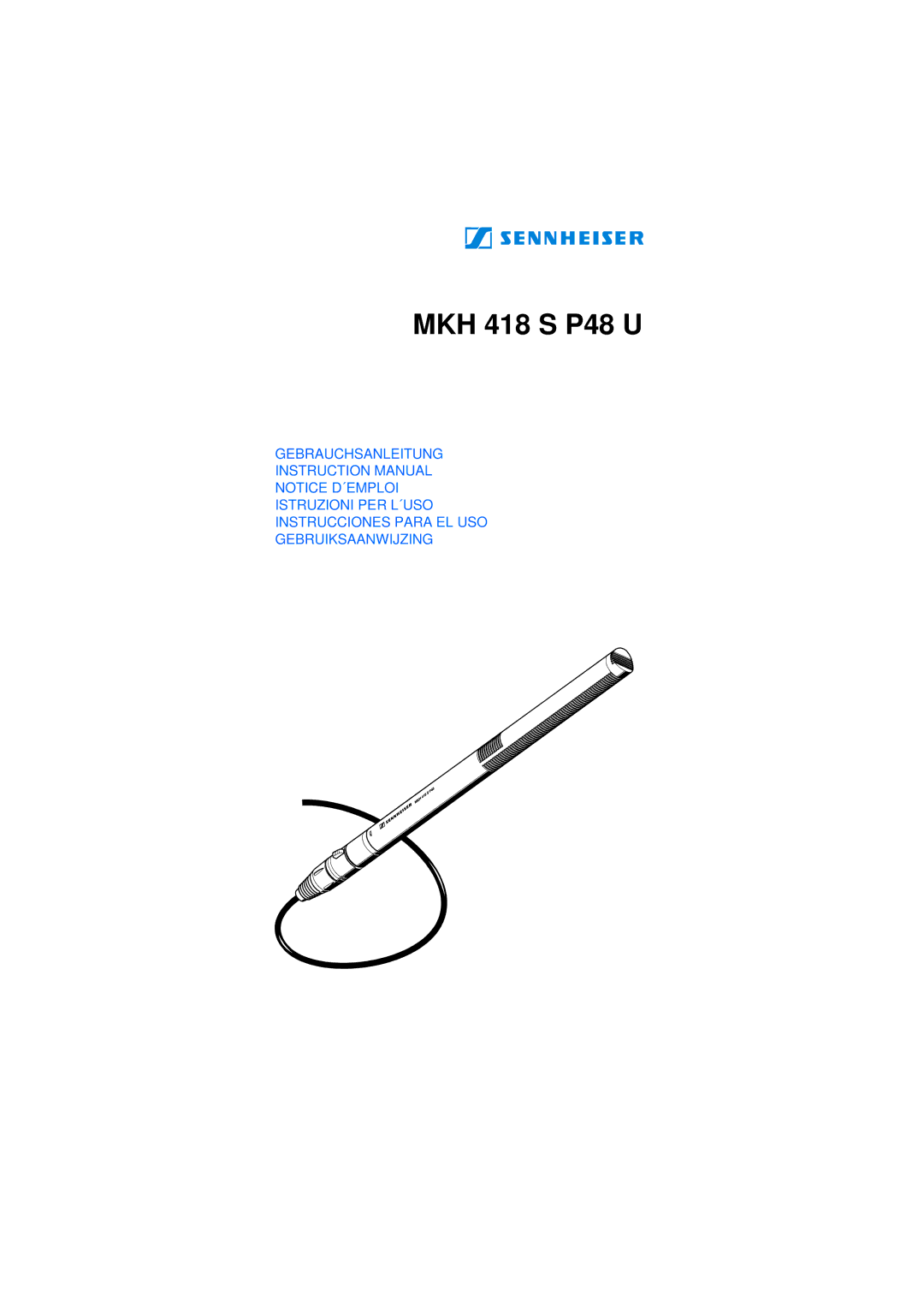 Sennheiser SLT23460FC instruction manual MKH 418 S P48 U 